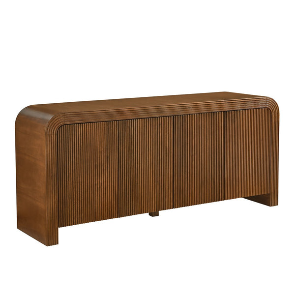 Modway Furniture Waterflute 70" Fluted Sideboard Cabinet - Modern Storage Solution with Adjustable Shelves & Style Walnut EEI-7198-WAL