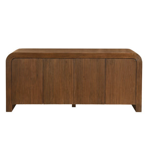 Modway Furniture Waterflute 70" Fluted Sideboard Cabinet - Modern Storage Solution with Adjustable Shelves & Style Walnut EEI-7198-WAL