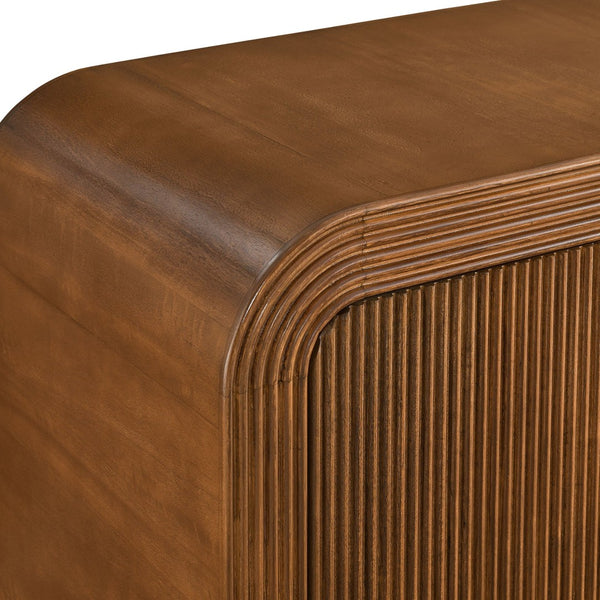 Modway Furniture Waterflute 70" Fluted Sideboard Cabinet - Modern Storage Solution with Adjustable Shelves & Style Walnut EEI-7198-WAL