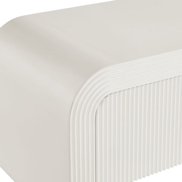 Modway Furniture Waterflute 68" Fluted TV Stand - Modern Storage Solution with Push-To-Open Doors and Cable Management White Matte EEI-7199-IVO