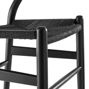 Modway Furniture Amish 29" Handcrafted Wood Dining Chair – Mid-Century Rustic Style with Comfort and Durability Black Black EEI-7200-BLK-BLK