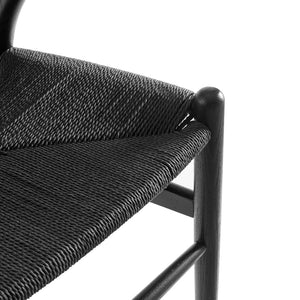 Modway Furniture Amish 29" Handcrafted Wood Dining Chair – Mid-Century Rustic Style with Comfort and Durability Black Black EEI-7200-BLK-BLK