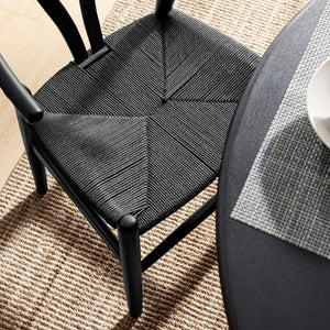 Modway Furniture Amish 29" Handcrafted Wood Dining Chair – Mid-Century Rustic Style with Comfort and Durability Black Black EEI-7200-BLK-BLK