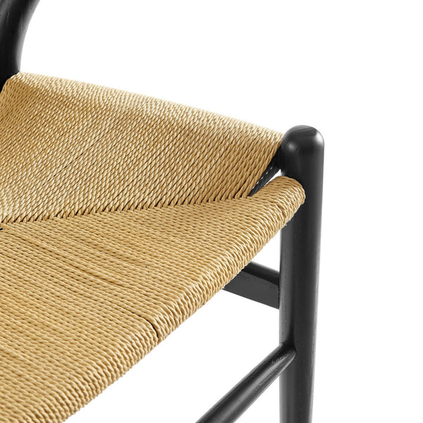 Modway Furniture Amish 29" Handcrafted Wood Dining Chair – Mid-Century Rustic Style with Comfort and Durability Black EEI-7200-BLK