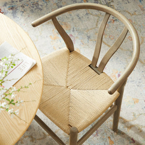 Modway Furniture Amish 29" Handcrafted Wood Dining Chair – Mid-Century Rustic Style with Comfort and Durability Gray EEI-7200-GRY