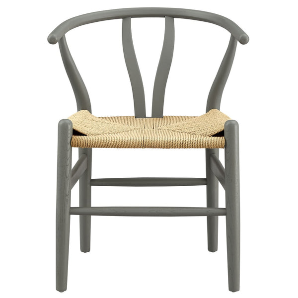 Modway Furniture Amish 29" Handcrafted Wood Dining Chair – Mid-Century Rustic Style with Comfort and Durability Light Gray EEI-7200-LGR