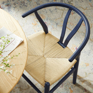 Modway Furniture Amish 29" Handcrafted Wood Dining Chair – Mid-Century Rustic Style with Comfort and Durability Midnight EEI-7200-MID