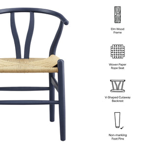 Modway Furniture Amish 29" Handcrafted Wood Dining Chair – Mid-Century Rustic Style with Comfort and Durability Midnight EEI-7200-MID