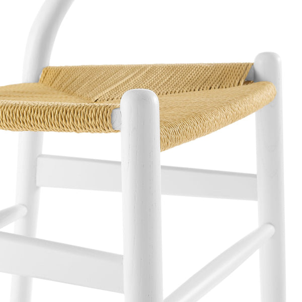 Modway Furniture Amish 29" Handcrafted Wood Dining Chair – Mid-Century Rustic Style with Comfort and Durability White EEI-7200-WHI