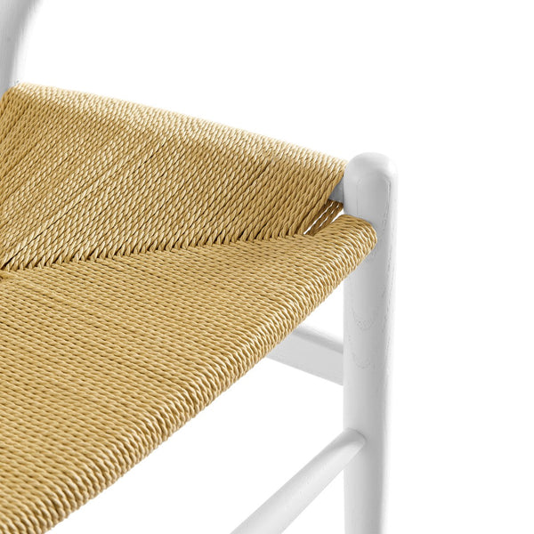 Modway Furniture Amish 29" Handcrafted Wood Dining Chair – Mid-Century Rustic Style with Comfort and Durability White EEI-7200-WHI