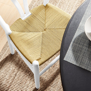 Modway Furniture Amish 29" Handcrafted Wood Dining Chair – Mid-Century Rustic Style with Comfort and Durability White EEI-7200-WHI