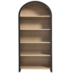 Modway Furniture Evie Arched Wide Bookcase - Five-Tier Display Cabinet with Elegant Design and Durable Functionality EEI-7202-BLK-OAK