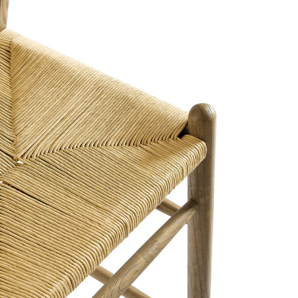 Modway Furniture Amish Wood Counter Stool - Handcrafted Elm & Woven Rope Seat for Rustic Mid-Century Charm EEI-7206-GRY