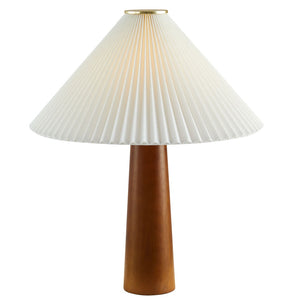 Modway Furniture Jessica Wooden Base Table Lamp with Pleated Fabric Shade - Stylish Ambient Lighting for Any Space EEI-7212-WAL