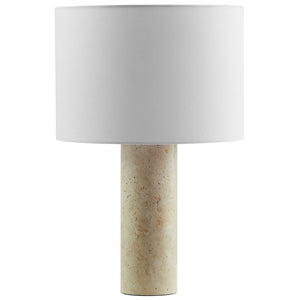 Modway Furniture Zenith Table Lamp - Elegant Natural Travertine Base with Fabric Drum Shade for Modern Interiors EEI-7213-TRV