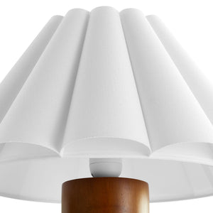 Modway Furniture Flora Wood Table Lamp with Pleated Petal Shade - Modern Scandinavian Design for Any Room EEI-7214-WAL