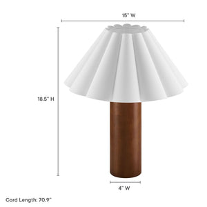 Modway Furniture Flora Wood Table Lamp with Pleated Petal Shade - Modern Scandinavian Design for Any Room EEI-7214-WAL