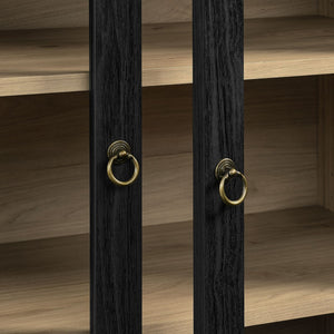 Modway Furniture Nyx Arched Display Cabinet - Modern Black & Light Oak Storage for Dining, Living, or Office Use EEI-7216-BLK-LOA