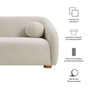 Modway Furniture Holland Curved Swivel Sofa by Modway - Luxurious Chenille Upholstery with Effortless Comfort Design Dove Gray EEI-7217-DOV