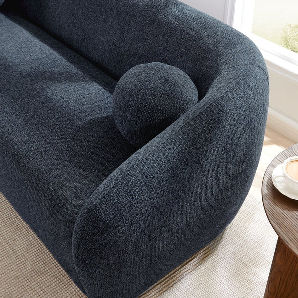 Modway Furniture Holland Curved Swivel Sofa by Modway - Luxurious Chenille Upholstery with Effortless Comfort Design Navy EEI-7217-NAV