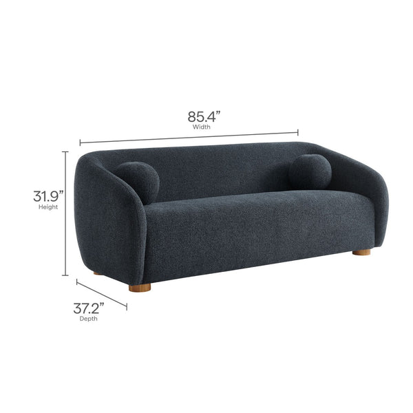Modway Furniture Holland Curved Swivel Sofa by Modway - Luxurious Chenille Upholstery with Effortless Comfort Design Navy EEI-7217-NAV