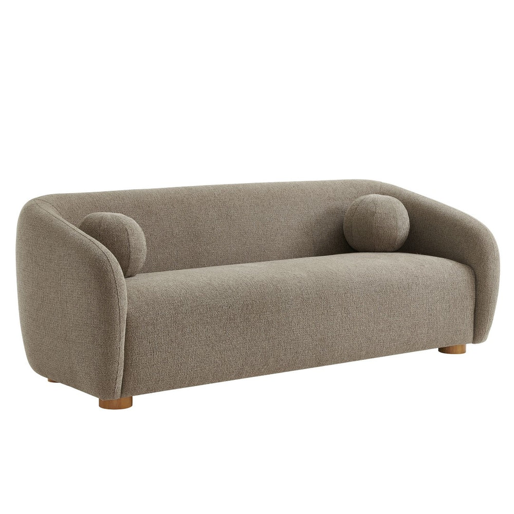 Modway Furniture Holland Curved Swivel Sofa by Modway - Luxurious Chenille Upholstery with Effortless Comfort Design Taupe EEI-7217-TAU