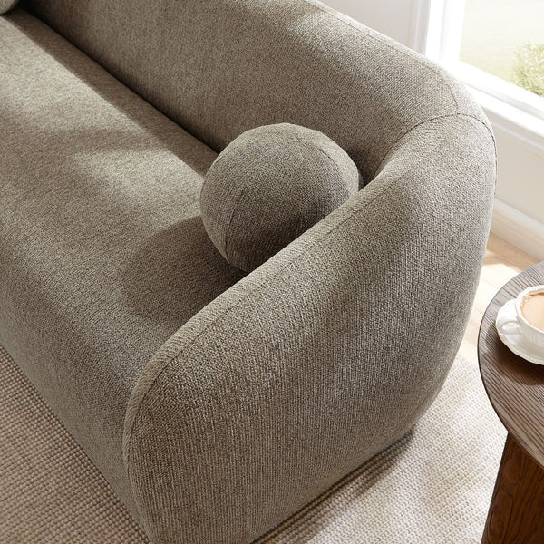 Modway Furniture Holland Curved Swivel Sofa by Modway - Luxurious Chenille Upholstery with Effortless Comfort Design Taupe EEI-7217-TAU