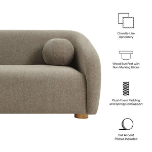 Modway Furniture Holland Curved Swivel Sofa by Modway - Luxurious Chenille Upholstery with Effortless Comfort Design Taupe EEI-7217-TAU