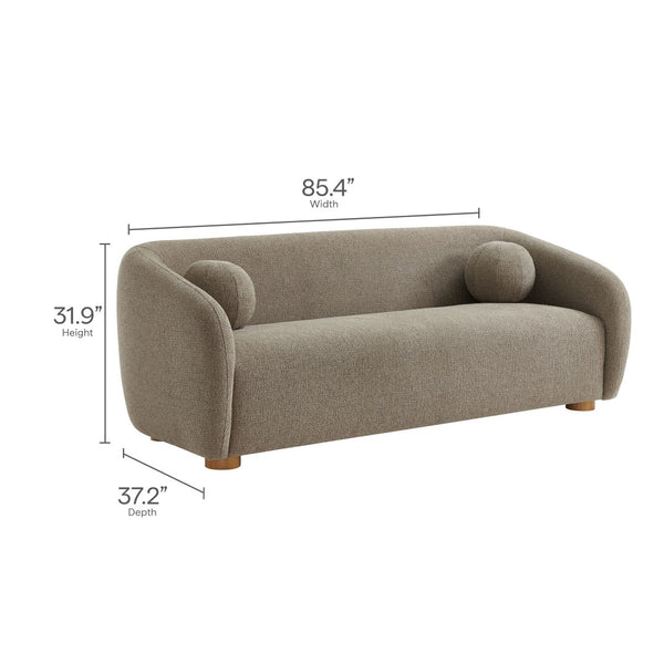 Modway Furniture Holland Curved Swivel Sofa by Modway - Luxurious Chenille Upholstery with Effortless Comfort Design Taupe EEI-7217-TAU