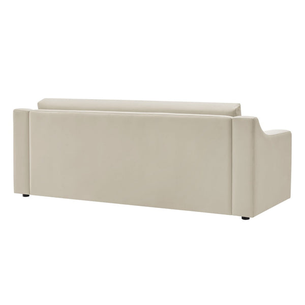 Modway Furniture Liora Performance Velvet Sofa - Luxurious Mid-Century Modern Design with Plush Comfort & Durability Alabaster EEI-7219-ALA