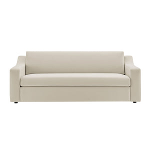 Modway Furniture Liora Performance Velvet Sofa - Luxurious Mid-Century Modern Design with Plush Comfort & Durability Alabaster EEI-7219-ALA
