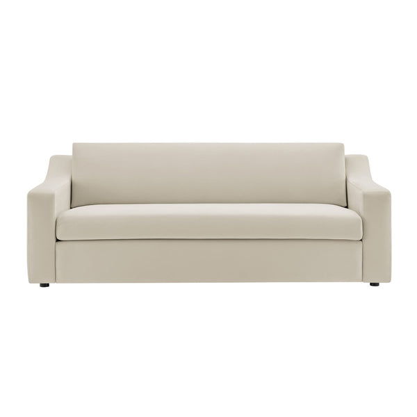 Modway Furniture Liora Performance Velvet Sofa - Luxurious Mid-Century Modern Design with Plush Comfort & Durability Alabaster EEI-7219-ALA