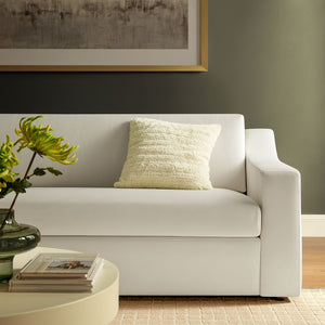 Modway Furniture Liora Performance Velvet Sofa - Luxurious Mid-Century Modern Design with Plush Comfort & Durability Alabaster EEI-7219-ALA