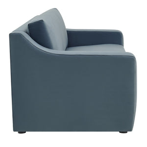 Modway Furniture Liora Performance Velvet Sofa - Luxurious Mid-Century Modern Design with Plush Comfort & Durability Cadet Blue EEI-7219-CAB