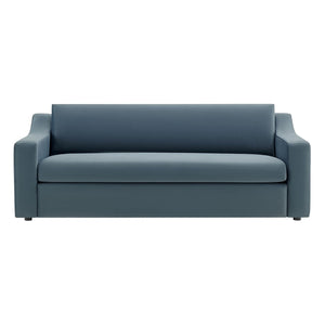 Modway Furniture Liora Performance Velvet Sofa - Luxurious Mid-Century Modern Design with Plush Comfort & Durability Cadet Blue EEI-7219-CAB