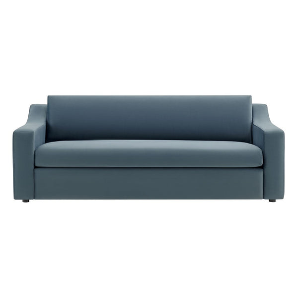 Modway Furniture Liora Performance Velvet Sofa - Luxurious Mid-Century Modern Design with Plush Comfort & Durability Cadet Blue EEI-7219-CAB