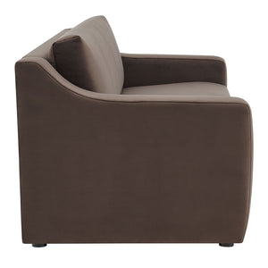 Modway Furniture Liora Performance Velvet Sofa - Luxurious Mid-Century Modern Design with Plush Comfort & Durability Chocolate Brown EEI-7219-CHB