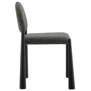Modway Furniture Hayley Upholstered Fabric Dining Side Chair - Mid-Century Modern Design with Comfort & Style Black Anthracite EEI-7220-BLK-ANT