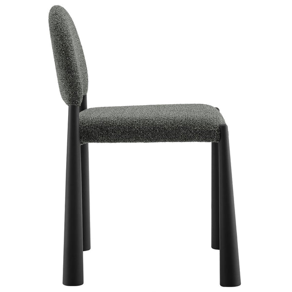 Modway Furniture Hayley Upholstered Fabric Dining Side Chair - Mid-Century Modern Design with Comfort & Style Black Anthracite EEI-7220-BLK-ANT
