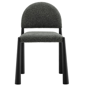 Modway Furniture Hayley Upholstered Fabric Dining Side Chair - Mid-Century Modern Design with Comfort & Style Black Anthracite EEI-7220-BLK-ANT