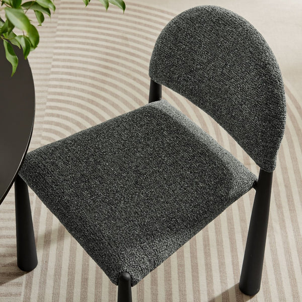 Modway Furniture Hayley Upholstered Fabric Dining Side Chair - Mid-Century Modern Design with Comfort & Style Black Anthracite EEI-7220-BLK-ANT