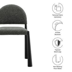 Modway Furniture Hayley Upholstered Fabric Dining Side Chair - Mid-Century Modern Design with Comfort & Style Black Anthracite EEI-7220-BLK-ANT