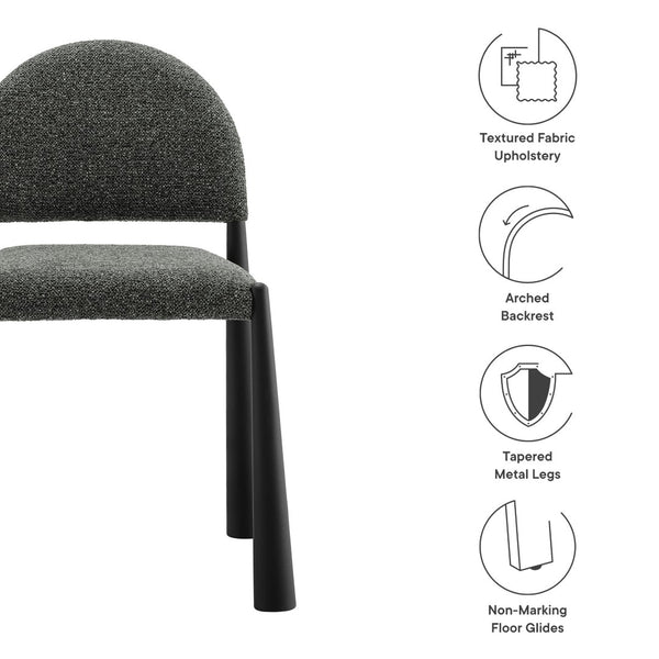 Modway Furniture Hayley Upholstered Fabric Dining Side Chair - Mid-Century Modern Design with Comfort & Style Black Anthracite EEI-7220-BLK-ANT