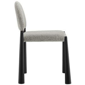 Modway Furniture Hayley Upholstered Fabric Dining Side Chair - Mid-Century Modern Design with Comfort & Style Black Camel EEI-7220-BLK-CAM