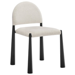 Modway Furniture Hayley Upholstered Fabric Dining Side Chair - Mid-Century Modern Design with Comfort & Style Black Cream EEI-7220-BLK-CRE