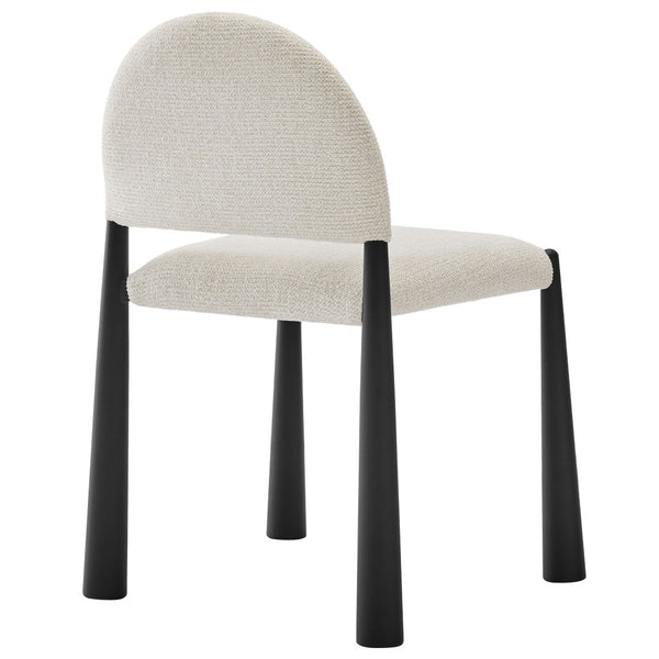 Modway Furniture Hayley Upholstered Fabric Dining Side Chair - Mid-Century Modern Design with Comfort & Style Black Cream EEI-7220-BLK-CRE