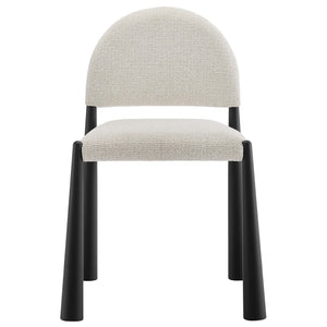 Modway Furniture Hayley Upholstered Fabric Dining Side Chair - Mid-Century Modern Design with Comfort & Style Black Cream EEI-7220-BLK-CRE