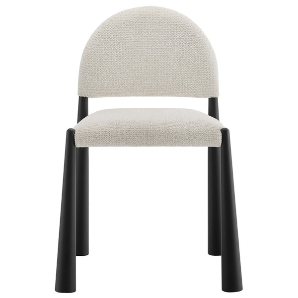 Modway Furniture Hayley Upholstered Fabric Dining Side Chair - Mid-Century Modern Design with Comfort & Style Black Cream EEI-7220-BLK-CRE