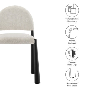 Modway Furniture Hayley Upholstered Fabric Dining Side Chair - Mid-Century Modern Design with Comfort & Style Black Cream EEI-7220-BLK-CRE