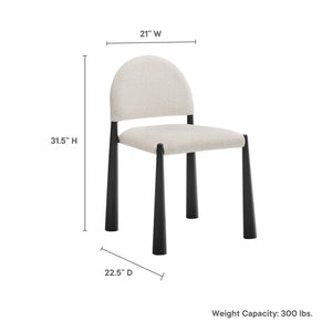 Modway Furniture Hayley Upholstered Fabric Dining Side Chair - Mid-Century Modern Design with Comfort & Style Black Cream EEI-7220-BLK-CRE
